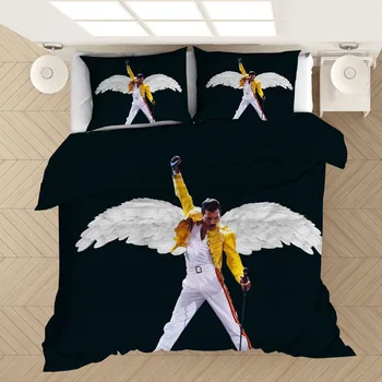 Freddie Mercury 3D Vytlačené posteľná bielizeň Nastaviť Obliečky obliečky na Vankúše Cumlík posteľná bielizeň Nastaviť Obliečky Posteľná Bielizeň