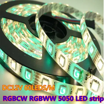 LED Pásy 5050 RGBW Flexibilné LED Svetlo, DC12V 60LED/m Vodeodolné IP65 /IP20 RGB+Biela, RGB+Teplá Biela 100M/VEĽA voľného lode