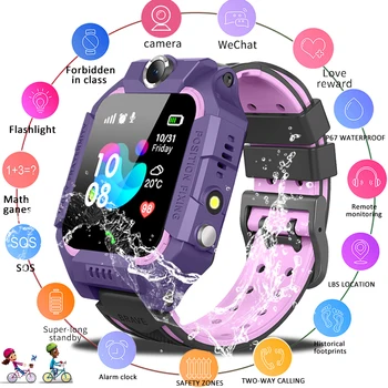 LIGE Nové Inteligentné hodinky LBS Dieťa SmartWatches Detské Hodinky pre Deti SOS Volanie Miesto Finder Locator Tracker Anti Stratil Monitor+Box