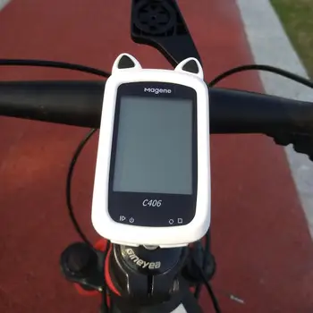 Magene C406 prípade Bike Počítača Silikónový Kryt Cartoon Gumené ochranné puzdro + HD film (Pre magene C406 Pokrytie)