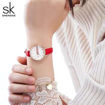 Minimalizmus Ženy Hodinky Jednoduché Jedinečný Dizajn a Módne Bežné Lady Náramkové hodinky INY Populárne Módne Darček Hodinky pre Ženy Červená Farba