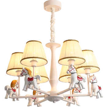 Moderný luster kolotoč izba lampy chlapci dievčatá spálňa lampa princezná izba luster s dvojakým použitím, American minimalistický