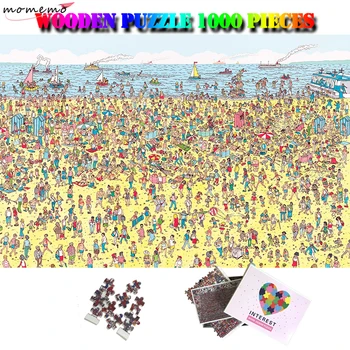 MOMEMO Piesočnatej Pláži, Drevené Obrie Puzzle 1000 Kusov Dreva Puzzle pre Dospelých, Deti, Dospievajúci, Hračky, Darčeky 1000 Kus Drevené Puzzle