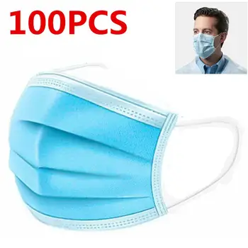 Na Sklade Jednorazové Masku na Tvár Proti Znečisteniu Prachom PM2.5 Tváre, Úst Respirátor Filter 3-Vrstvové Ucho Slučky Masky Rýchle Dodanie
