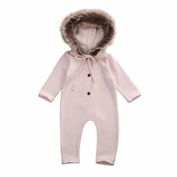 Novorodenca Dievča Chlapca, Batoľa Zimné Oblečenie S Kapucňou Romper Jumpsuit Teplé Oblečenie