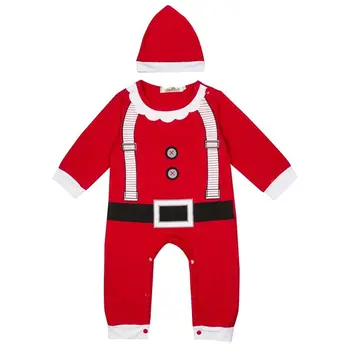 Nové Dieťa 2020 Vianočný Kostým Dieťa, Baby, Dievčatá, Chlapcov Santa Claus Oblečenie, Vianočné Hat+Romper Jumpsuit Oblečenie Oblečenie 0-24M