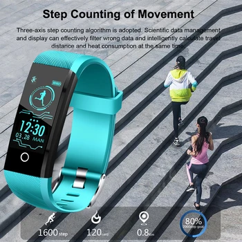 OLED farebný displej Smart Kapela Krvný Tlak Fitness Tracker pre Sledovanie Tepovej frekvencie Spánku Monitor Smart Športové Hodinky pre iPhone Android