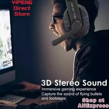 OVLENG P3 Káblové Herné Slúchadlá E-Šport s Mikrofón Stereo Obklopený Zvuk HiFi Slúchadlá pre PC, Notebook PS4 3,5 mm Jack alebo Typ C