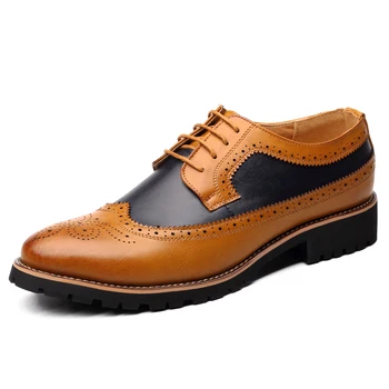 Oxford Obuv Muži Brogues Topánky Krajky-Up Bullock Business Svadobné Šaty, Topánky Muž Formálne Topánky