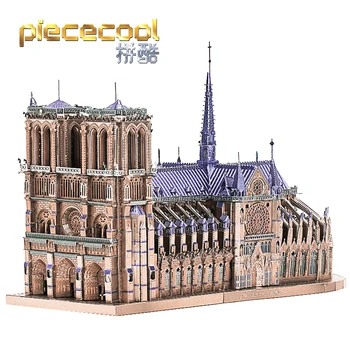 Piececool NOTRE DAME CATHEDRAL budovy v PARÍŽI Model súpravy 3D kovov puzzle laserové rezanie Pílou HOBBY Hračky darček pre deti