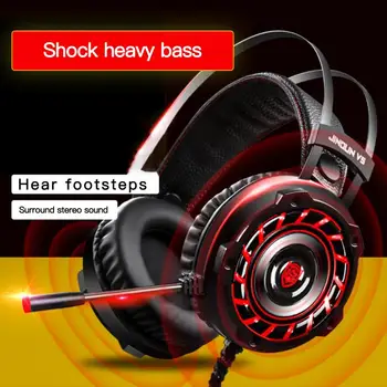 Profesionálne Herné Headset Hráč Slúchadlá 7.1 Priestorový Zvuk Stereo Slúchadlá-Mikrofón USB Dýchanie, LED Svetlo, PC Gamer