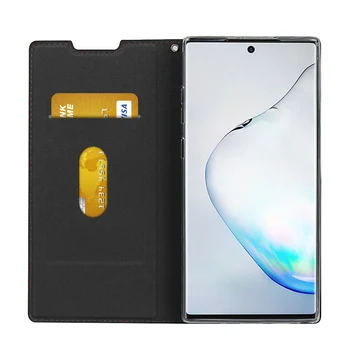 Prémia Kožené flip Prípade Flip Cover obal pre Samsung Galaxy Note 10 Plus (5 G) Ultra-Tenké Magnetické adsorpcie Prípade podnikania