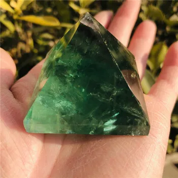 Prírodné Zelené Fluorite Pyramídy Crystal Energie Bod Meditácie Prútik Dekorácie Prírodné Kamene a Minerály