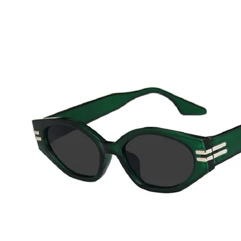 Slnečné okuliare Ženy Móda Trojuholník Odtiene 2021 Nový Vintage Mužov Značky Cat Eye Luxusné Žena Slnečné Okuliare UV400 Malé Okuliare Oculos
