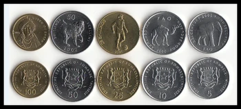 Somálsko set 5 ks mince UNC pôvodné skutočné mince sveta afrika