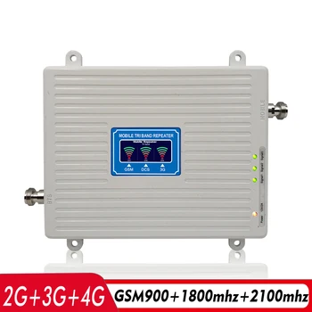 Tri-Band Booster 2G GSM 900MHz+4G DCS/LTE 1800(B3)+3G UMTS/WCDMA 2100(B1) Mobile Opakovač Signálu Celulárnej Zosilňovač Antény, nastavenie