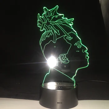 XXXTentacion Známy Rapper 3D LED Lampa Ilúziu, 7 Farieb prebaľovací Stôl Nočné Svetlo Dieťa Posteli Dekorácie, Lampy DropShipping