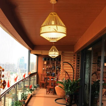 Čínska Klasická Bambusu Prívesok Svetlá Drevené LED Nezávislá Lampa Jedáleň, Obývacia Izba, Spálňa, Kuchyne Loft Závesné Lampy Luminaria